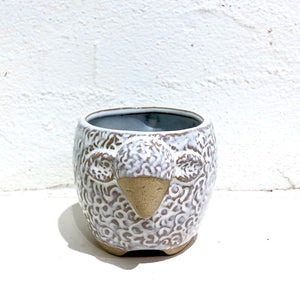 Sam Sheep ceramic planter - 10x7.5cm / Nat:Whi