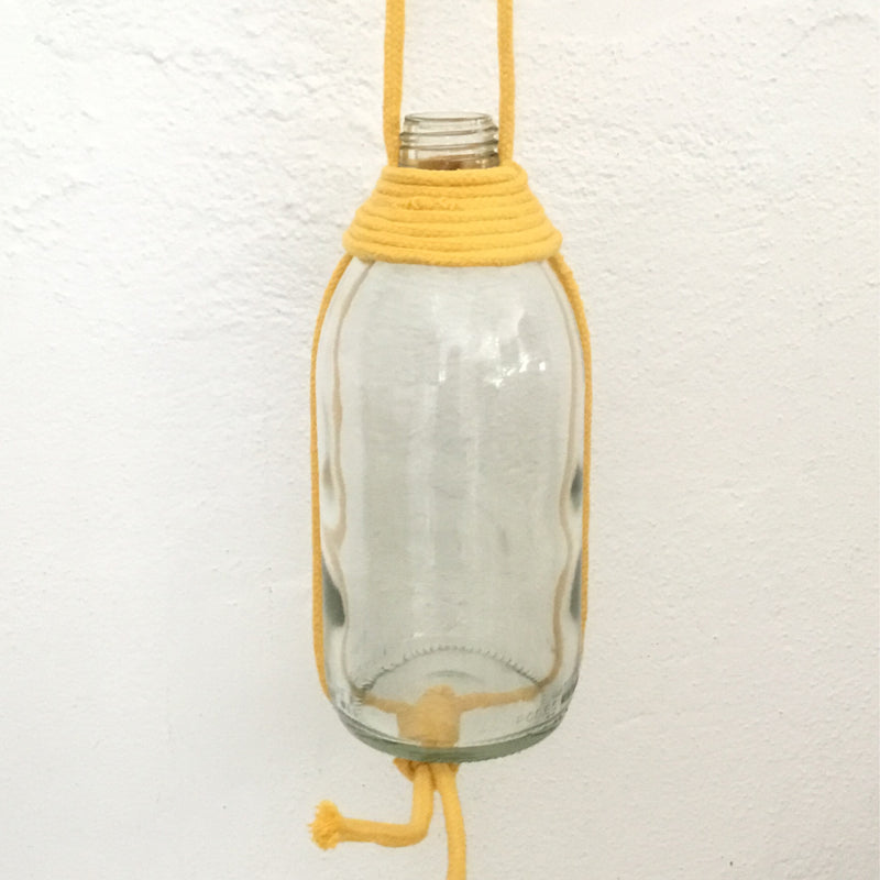 Elk & Horn - Macrame Propagation Bottle - YELLOW