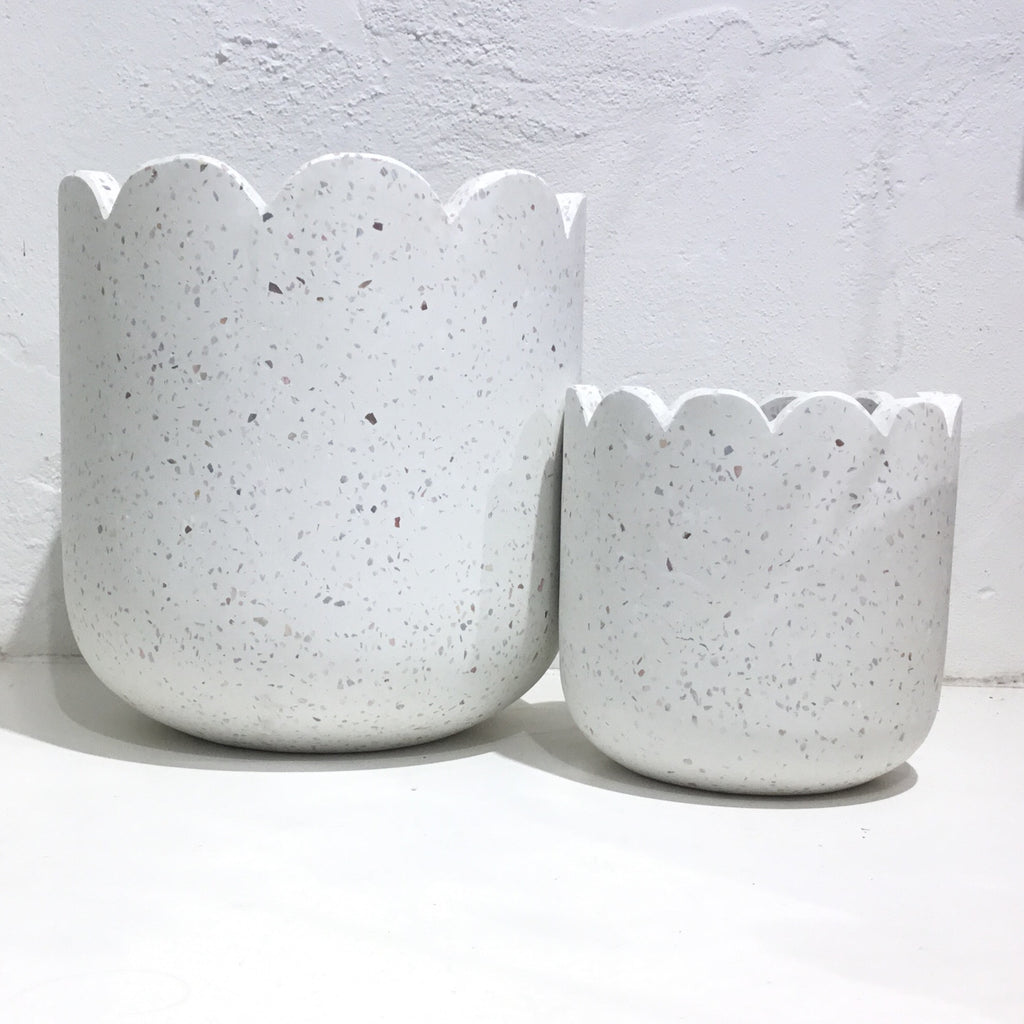 Clover Pot - WHITE TERRAZZO