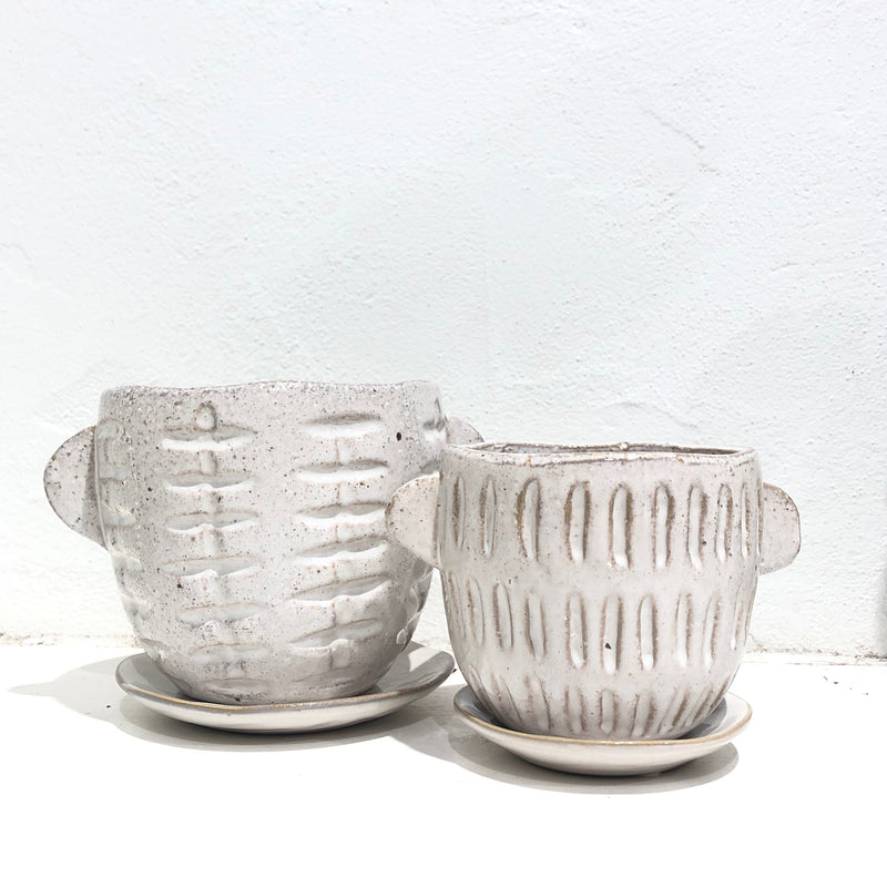 Earle Cer Pot with Saucer
